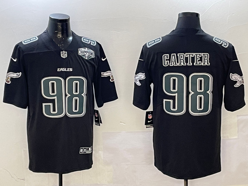2025 NEW Fashionable black Adult Philadelphia Eagles Jalen Carter NO.98 Football Jerseys