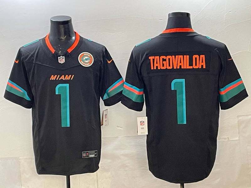 2025 Adult Miami Dolphins Tua Tagovailoa NO.1 Football Jerseys