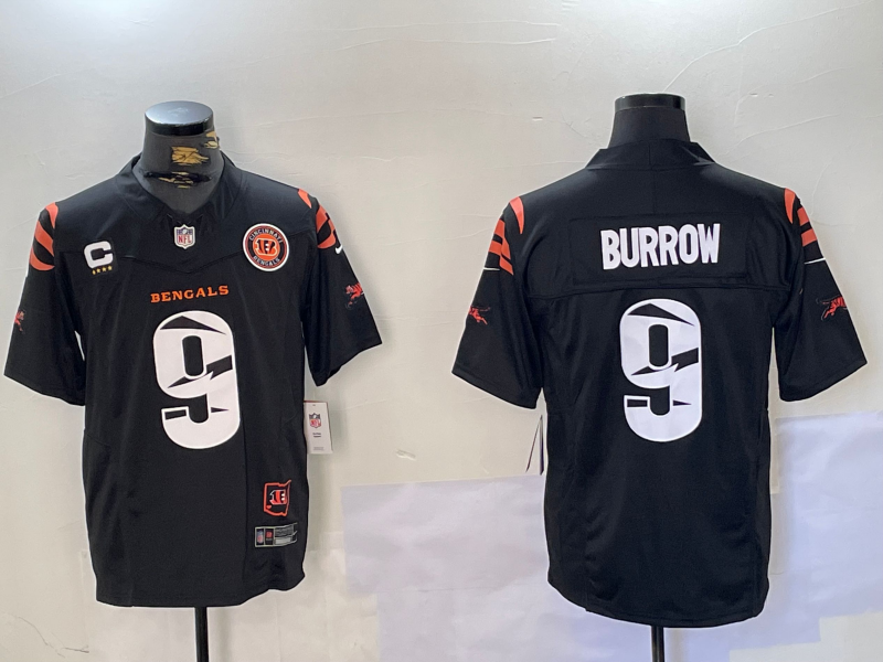 Cincinnati Bengals Joe Burrow NO.9 Salute To Service Football Jerseys