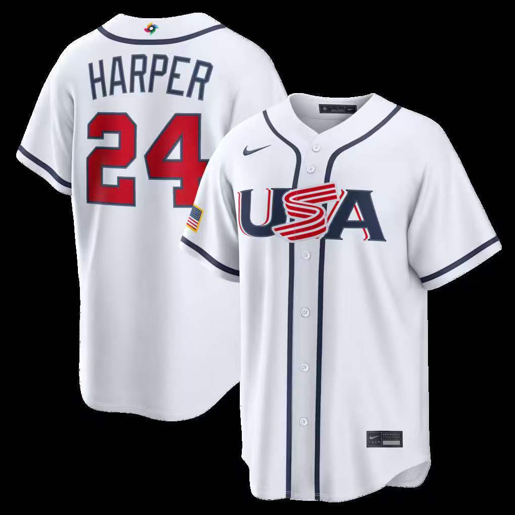 Bryce Harper 24# Team USA World Baseball Jersey