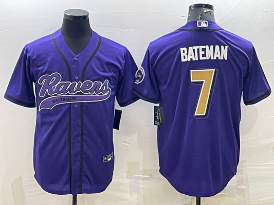 Adult Baltimore Ravens Rashod Bateman NO.7 Football Jerseys