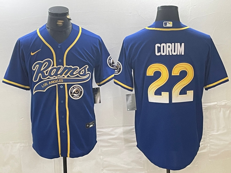 Adult Los Angeles Rams Blake Corum NO.22 baseball Jerseys
