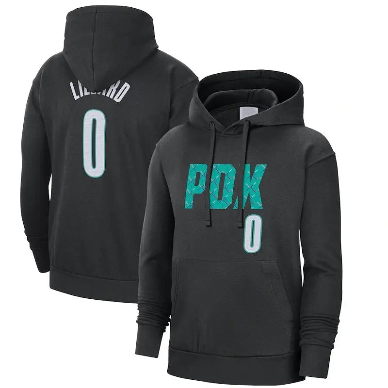 men/women/kids Portland Trail Blazers Lill ard NO.0 Black Basketball Hoodies