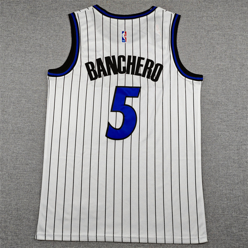 Orlando Magic Paolo Banchero NO.5 Basketball Jersey new arrival white stripe