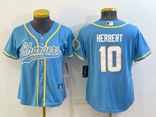 Women Los Angeles Chargers Justin Herbert NO.10 Football Jerseys