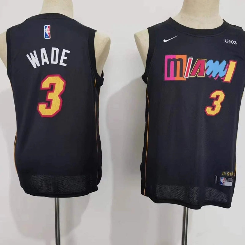 Kids Miami Heat Wade NO.3 Basketball Jersey