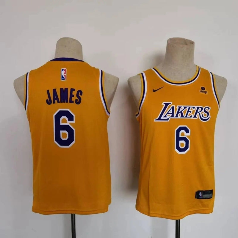 Kids Los Angeles Lakers James NO.6 Basketball Jersey