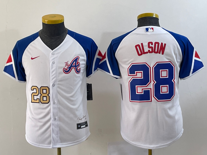 Men/Women/Youth Atlanta Braves Matt Olson #28 baseball Jerseys