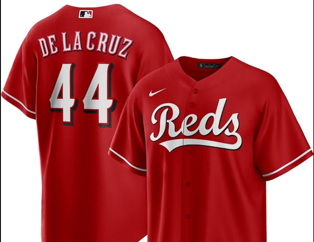 Men/Women/Youth Cincinnati Reds Elly De La Cruz NO.44 baseball jerseys red