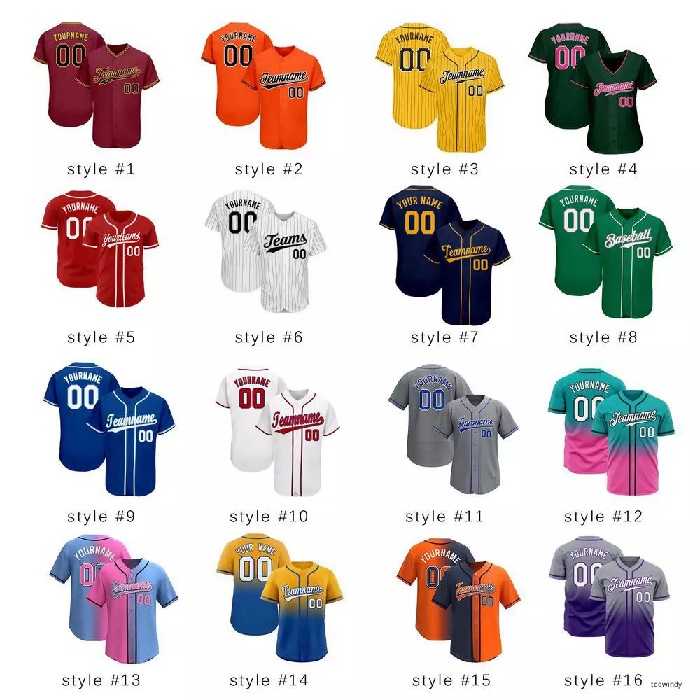 Custom Name Baseball Jerseys Team Name Jerseys Men's Shirts Unisex -