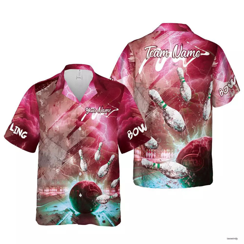 Personalized Crack Pin Bowling Hawaiian Shirt Bowling Team Shirt Hawaii -