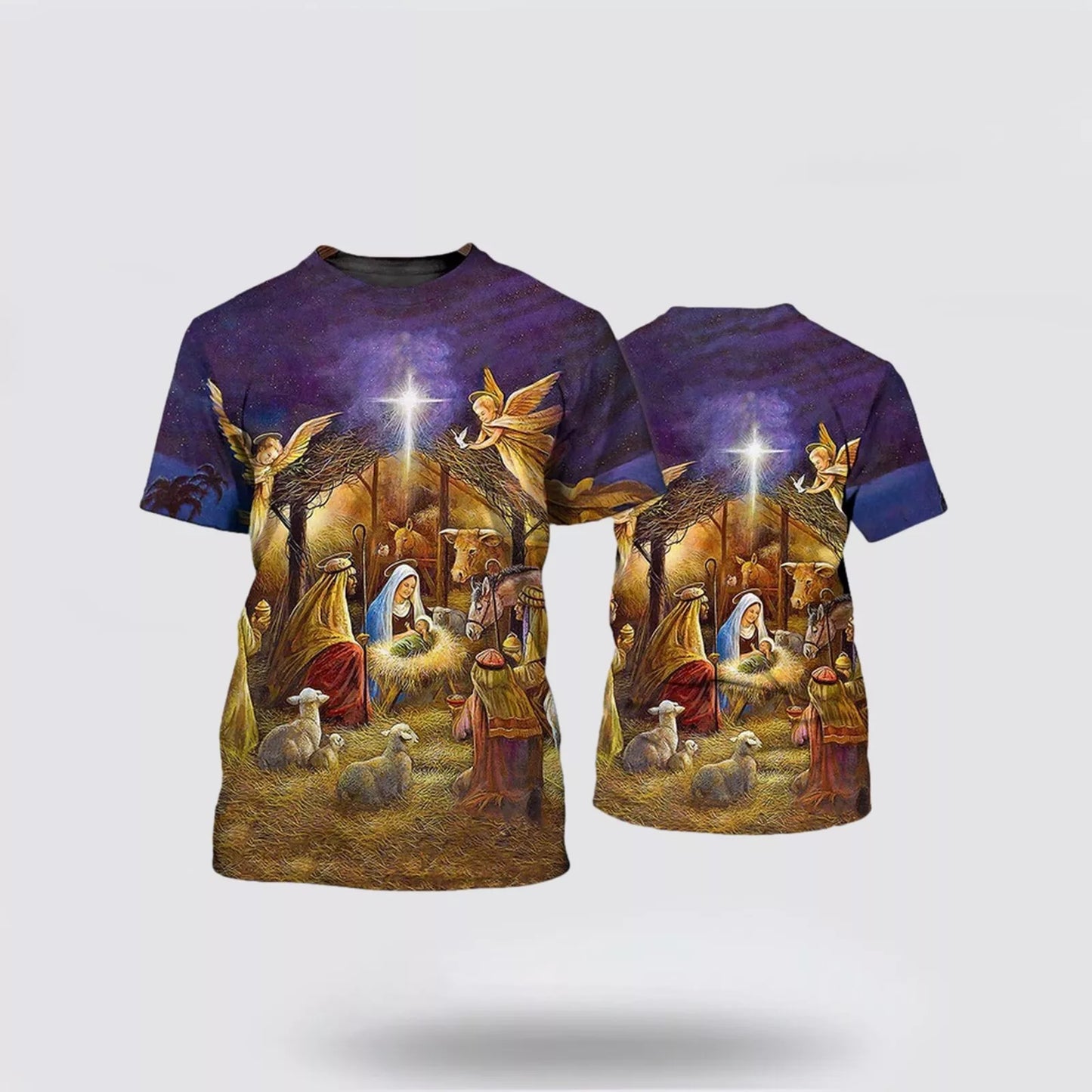 When God Was Born 3D Full Print T-Shirt, Jesus 3D Christian T-Shirt -