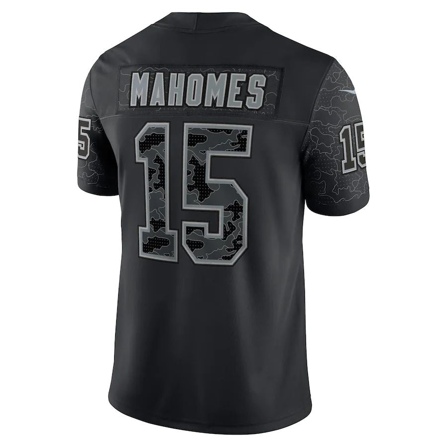 men/women/kids KC.Chiefs #15 Patrick Mahomes Black RFLCTV Limited Jersey Stitched American Football Jerseys