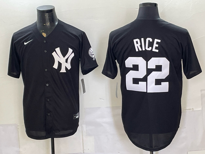 Men/Women/Youth New York Yankees Benjamin Rice US flag NO.22 baseball Jerseys