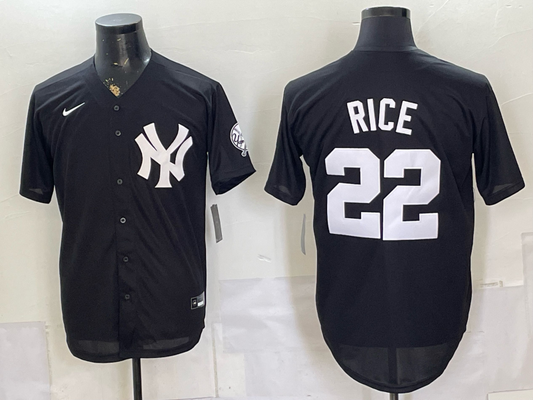 Men/Women/Youth New York Yankees Benjamin Rice US flag NO.22 baseball Jerseys