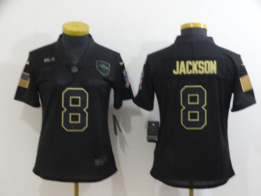 Women's Baltimore Ravens Lamar Jackson NO.8 Football Jerseys