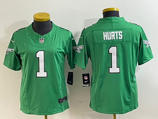 Women 2023-2024 season Philadelphia Eagles Jalen Hurts NO.1 Football Jerseys