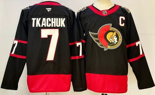 Men's Ottawa Senators Brady Tkachuk #7 Fanatics Black Home Breakaway Jersey