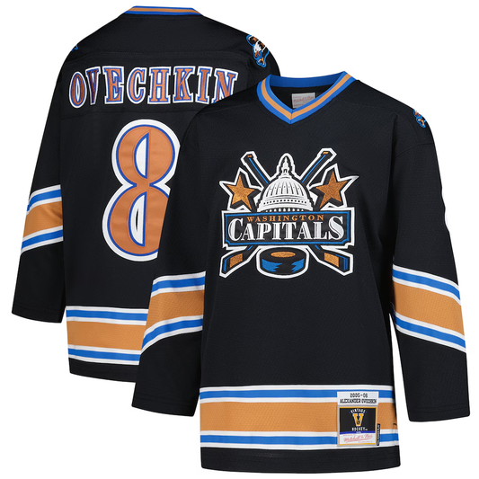 Men's Washington Capitals Alexander Ovechkin #8 Mitchell & Ness Black 2005/06 Power Play Jersey