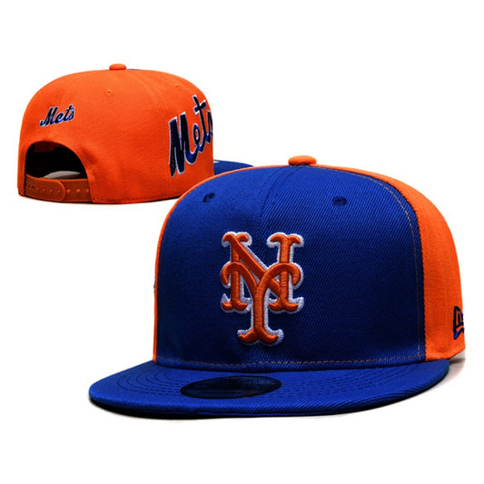 NYC City Baseball NY Symbol Flat Brim Snapback Caps, Unisex Adjustable Game Day Headwear Blue Black Orange Multi Color Styles