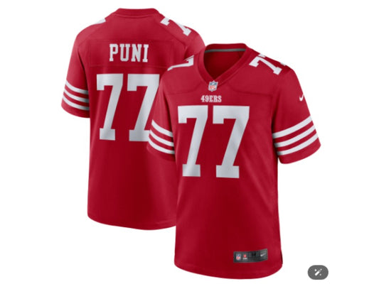 Adult San Francisco 49ers Dominick Puni No.77 Football Jerseys