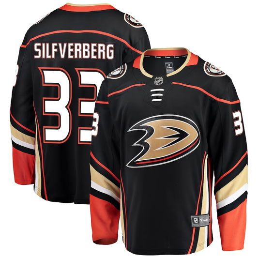 Men¡¯s Anaheim Ducks Jakob Silfverberg #33 Black Breakaway Player Jersey