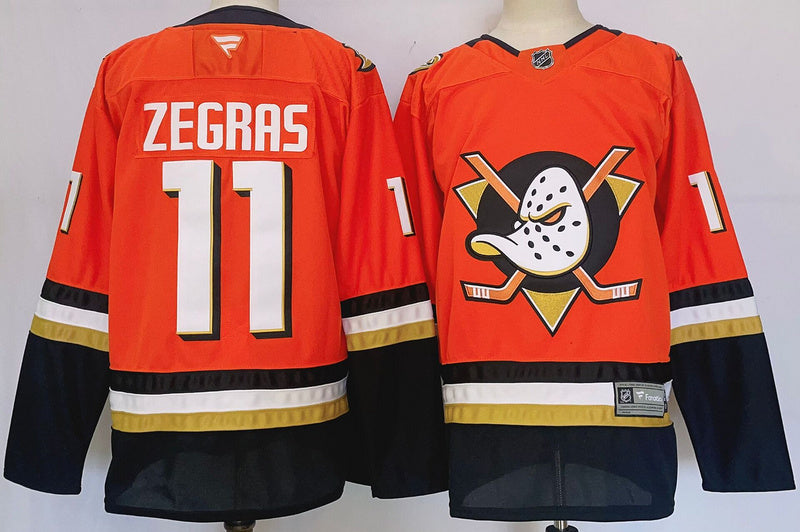Men¡¯s Anaheim Ducks Trevor Zegras #11 Orange Game jersey