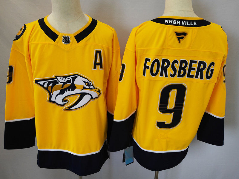 Men's Nashville Predators Filip Forsberg #9 Fanatics Gold Player Jersey