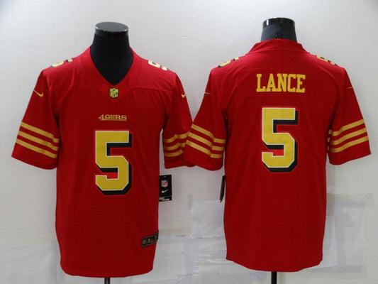 Adult San Francisco 49ers Trey Lance NO.5 Football Jerseys