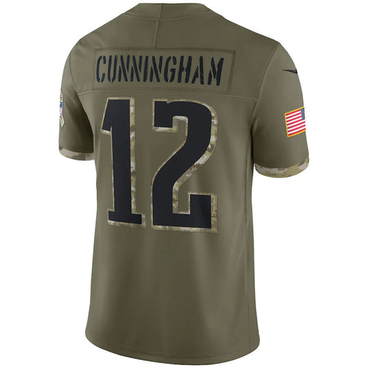men/women/kids P.Eagles #12 Randall Cunningham Olive 2022 Salute To Service Retired Player Limited Jersey Stitched American Football Jerseys