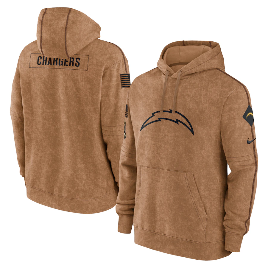 men/women/kids Los Angeles Chargers 2023 Salute to Service Club Fleece Pullover Hoodies