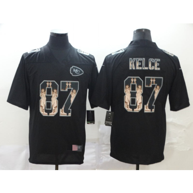 men/women/kids KC.Chiefs Kelce NO.87 Black Football Jersey