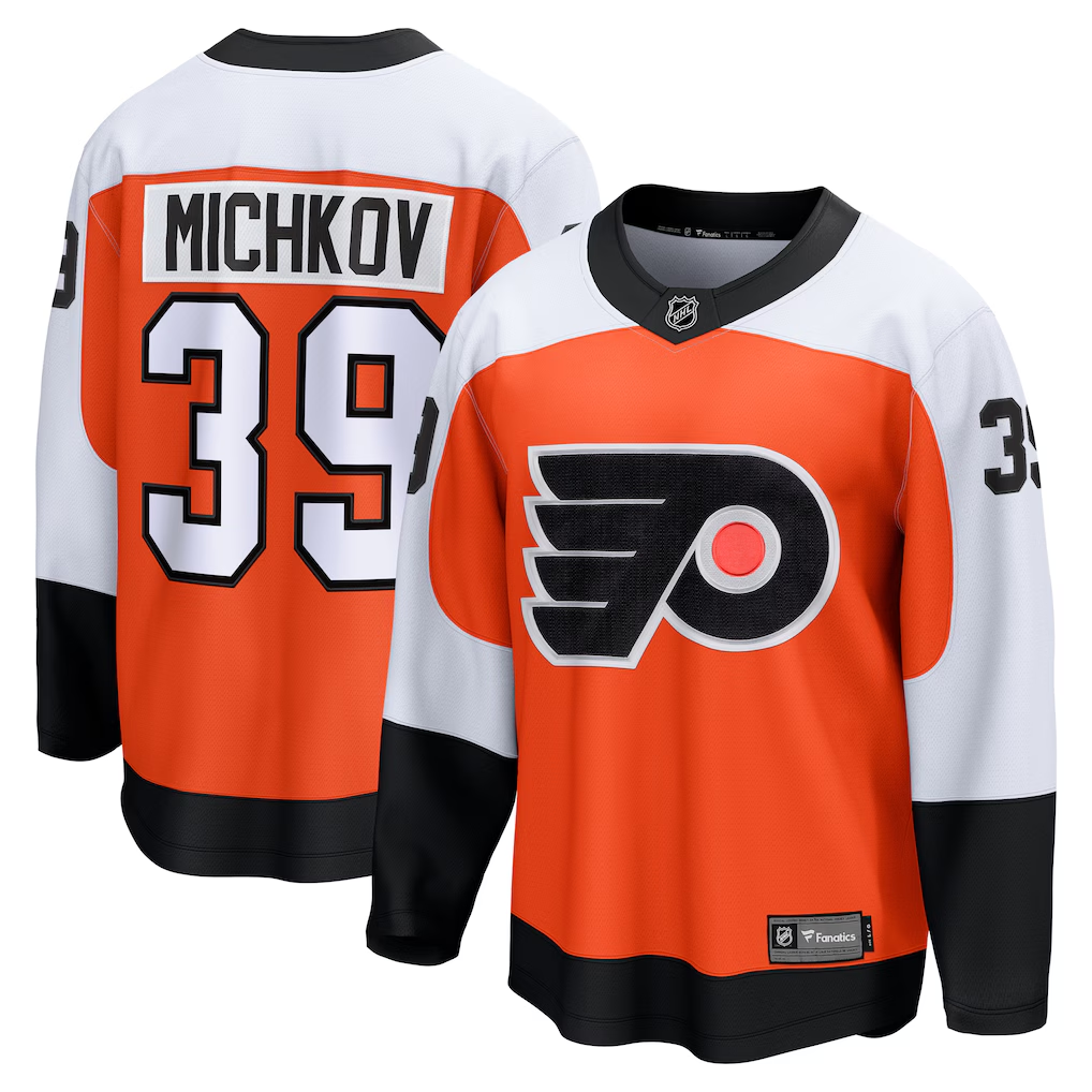 Men's Philadelphia Flyers Matvei Michkov #39 Fanatics Orange Home Breakaway Jersey