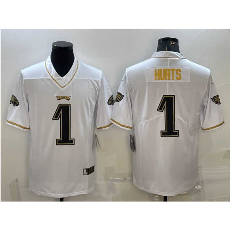 men/women/kids P.Eagles Hurts NO.1 White Football Jersey
