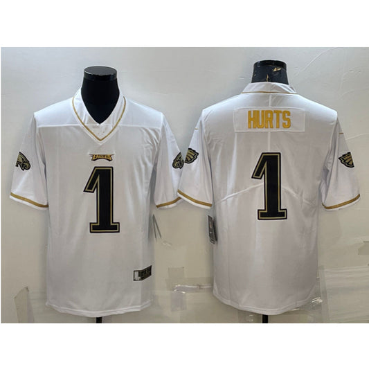 men/women/kids P.Eagles Hurts NO.1 White Football Jersey