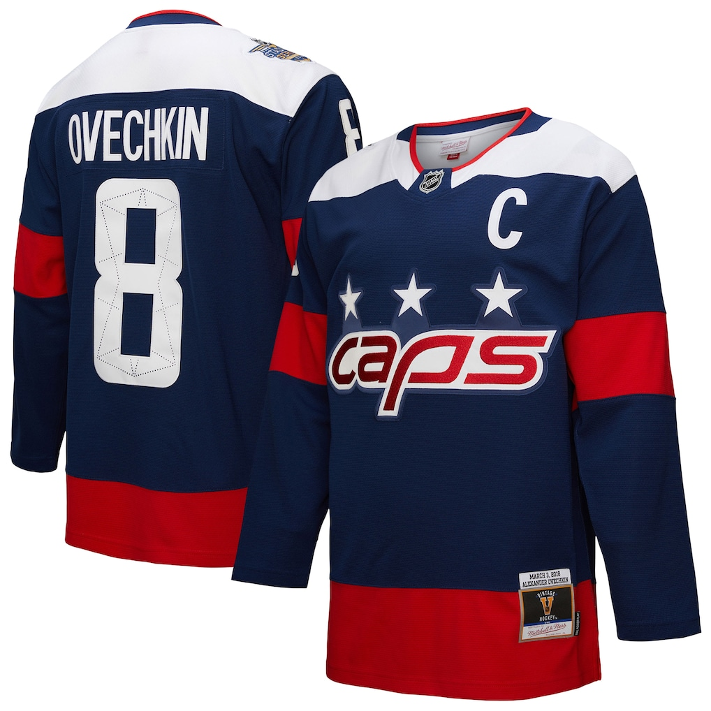 Men's Washington Capitals Alexander Ovechkin #8 Mitchell & Ness Navy Power Play Jersey