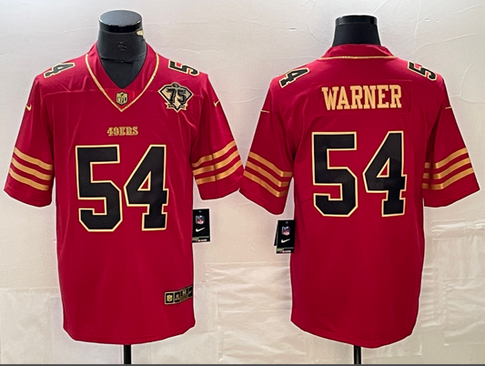 Adult San Francisco 49ers Fred Warner NO.54 Football Jerseys