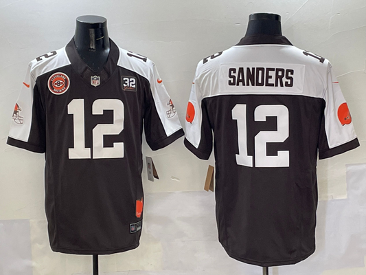 2025 Adult Cleveland Browns Shedeur Sanders  NO.12 Football Jerseys