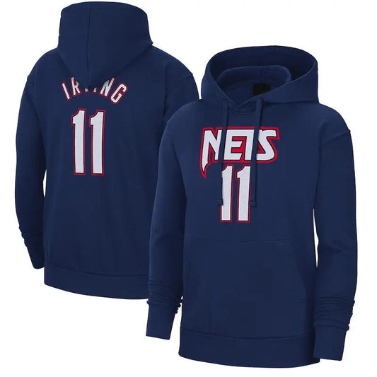 men/women/kids Brooklyn Nets Irving NO.11 Navy Basketball Hoodies