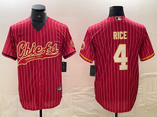 Adult Kansas City Chiefs Rashee Rice NO.4 Football Jerseys