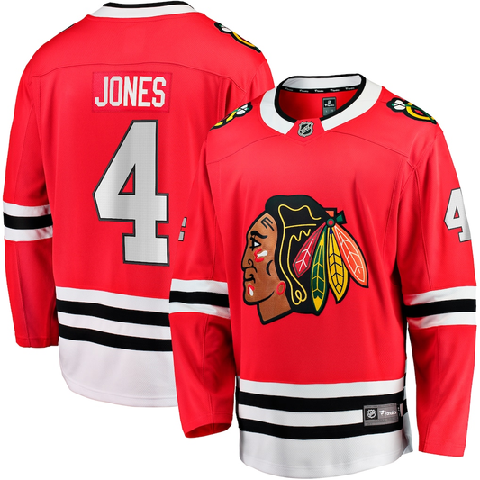 Men's Chicago Blackhawks Seth Jones #4 Fanatics Red Home Breakaway Player Jersey