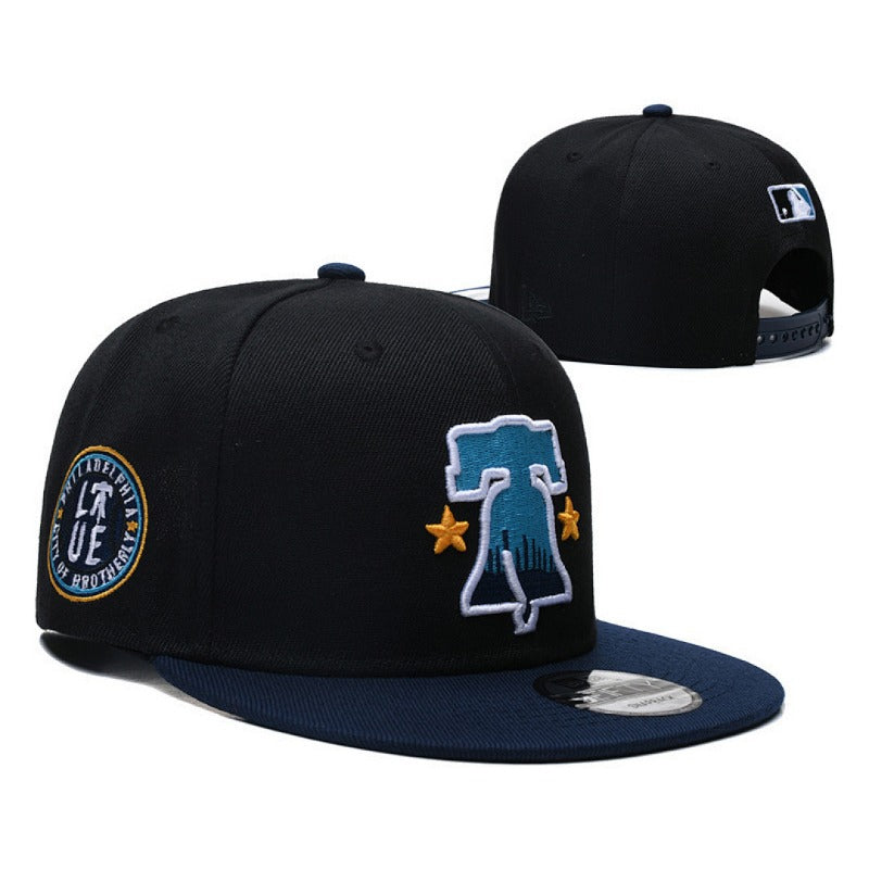 Philadelphia City Baseball Flat Brim Snapback Caps, Adjustable Unisex Game Day Headwear Red Blue White Multi Color Matching Styles