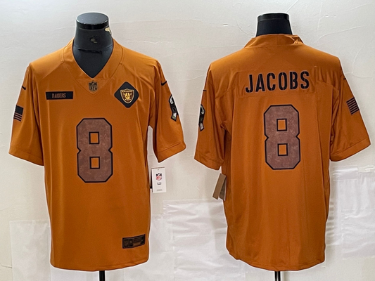 Adult ‎Oakland Raiders Josh Jacobs NO.8 Football Jerseys