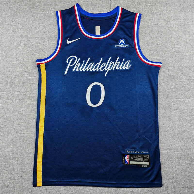 Philadelphia 76ers Tyrese Maxey #0 swingman basketball jerseys city version