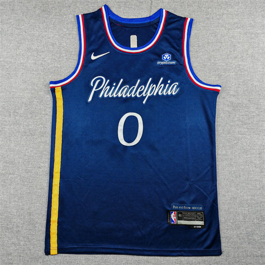 Philadelphia 76ers Tyrese Maxey #0 swingman basketball jerseys city version