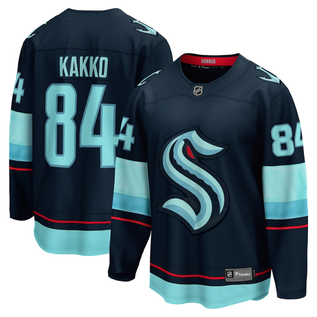 Men's Seattle Kraken Kaapo Kakko #84 Fanatics Deep Sea Blue Home Breakaway Player Jersey