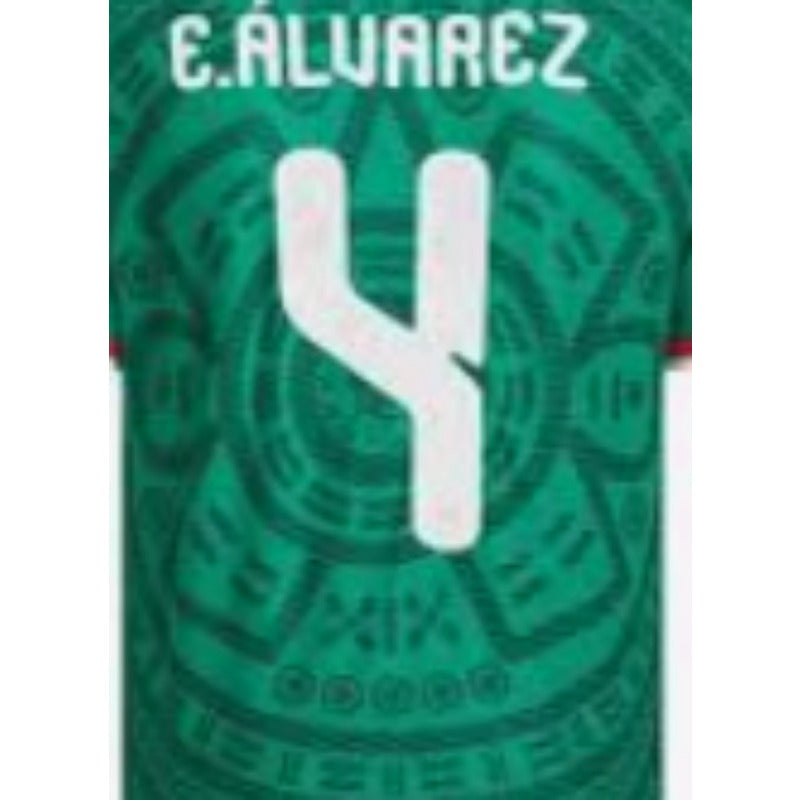 Mexico National Green Tribal Pattern Soccer Jersey, world cup Unisex Match Day Short Sleeve Uniform, Custom Name Number Sport Fan Tee