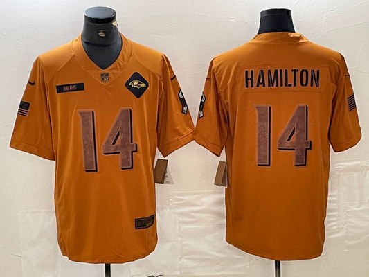 Adult  Baltimore Ravens Kyle Hamilton NO.14 Football Jerseys
