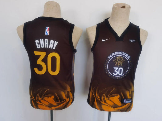 Kids Golden State Warriors Stephen Curry NO.30 Basketball Jersey