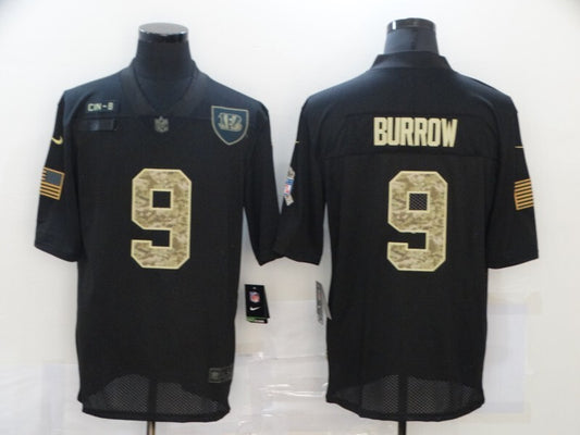 Cincinnati Bengals  Jerseys Joe Burrow NO.9 Salute To Service Football
